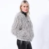 Fur Imitation Fur Coat Korean Pure Tan Wool Women's Short Coat Pin 211207