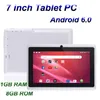 7 inch A33 Quad Core Tablet PC Q8 Allwinner Android 6.0 Capacitive 1.5GHz 1GB RAM 8GB ROM WIFI Bluetooth Dual Camera Flashlight Q88 MQ10