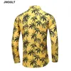 45KG-120KG Men's Casual Coconut Tree Printed Hawaiian Shirts Long Sleeve Button Down Aloha Autumn Tops 5XL 6XL 7XL 210528