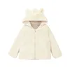 Vêtements d'extérieur pour enfants Manteaux à capuche en velours avec fermeture éclair Automne 2021 Dernière boutique Vêtements 1-5T Enfants Filles Plaine Manches longues Cardigan doux