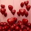 50 sztuk / partia 10 cali Ruby Czerwony Kocha Heart Okrągły Party Helu Dwuosobowy Latex Balony Walentynki Romantyczny Wedding Birthday 5370 Q2
