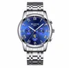 WLISTH Quartz Cwp Mens Watch with Non Working Subdials Luminous Dial Life Waterproof Stainls Steel Bracelet Ristant Scratch Mineral Crystal Male Wrist