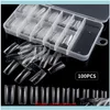 Art Salon Health Beauty500Pcs Clear False Fake Nails Full Er Quick Building Mold Tips Dual Forms Nail Finger Extension Drop Delivery 2021
