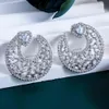 missvikki Cute Sweet Gorgeous Romantic Round Earrings Full Clear Austrian crystal Trendy Women Girl Bridal Wedding Jewelry HOT