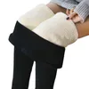 Normov Ciepłe kobiety spodnie zimowe chude grube aksamitna wełna polarowa Legginsy spodnie jagbskin kaszmirowe kobiece legginsy 211204