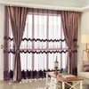 Europese Italiaanse flanel paarse gordijnen voor slaapkamer effen kleur fluwelen valance gordijn stof venster woonkamer afgewerkte gordijnen