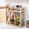 Kitchen Storage & Organization Spice Jar Bottle Seasoning Rack Double Layers Plastic Household Desktop Sundries Shelf Organizer