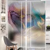 Window Stickers Marbling Static Glass Film Non-adhesive Privacy Stained Frosted Tint For Bathroom Decor Custom