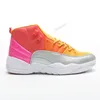 2021 أعلى جودة jumpman 12 الكلاسيكية كرة السلة أحذية أحمر برتقالي التدرج 12S مصمم أزياء الرياضة الجري الحذاء مع مربع
