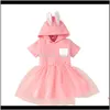 Kläder Baby, Kids MaternityToddler Baby Kortärmad Påsk Öron Hoodie Tulle Princess Dress Tjejer Klänningar Drop Leverans 2021 OE1mm