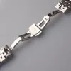 Cinturino per orologio in acciaio inossidabile argento con estremità dritta curva 16mm 18mm 19mm 20mm 21mm 22mm 24mm Cinturini per cinturino di ricambio280f