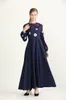 New women's embroidered large hem slim Muslim dress Arab robe