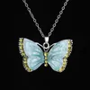 enamel diamond butterfly necklace colorful women necklaces pendants fashion jewelry will and sandy