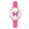 Kvinnor Klockor Lyx Quartz Armband Rostfritt Stål Ring Casual Ladies Girl Butterfly Reloj Mujer