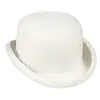 GEMVIE 100 Wool Felt White Bowler Hat For MenWomen Satin Lined Fashion Party Formal Fedora Costume Magician Cap 22030175230292648567