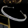 Asnora Tiara Zirconia Headwear Crown Hairband Crystal Headband Bankett Klänning Bröllop Tillbehör Bröllop Smycken