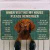 3D Пожалуйста, помните правила дома Vizsla Custom Doormat без скольжения двери коврики для пола декор крыльцо DORMAT 210727