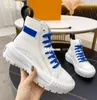 2022 Designer Squad Spor Sake Botlar Ayakkabı Moda Beaubourg Ayak bileği Boot Calfskin Chunky Martin Kış Bayanlar İpek Cowhide Deri Platform Düz Yüksek Üst Boyut 35-41