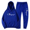 Felte con cappuccio con cappuccio per binari del logo del marchio e pantaloni da jogger da donna classici da donna quotidianamente outfit sportivi casual