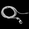 Cuivre Plaqué 925 Argent Sterling Serpent Os Chaîne Collier Wide1mm Homard Fermoir Bijoux 16 18 20 22 24 26 28 30 Pouces