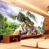 Custom Photo Wallpaper 3D Tiger Nature Landscape Mural Chinese Style Living Room TV Sofa Backdrop Decor Waterproof
