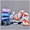 Hiphop Tie-Dye Män och Kvinnor Strumpor Bomull Färgrik Vortex Striped Rolig Glad Fashion Skateboard Casual Soft Girls Sockings