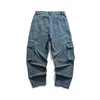 Oversize Wide Leg Blue Cargo Jeans Män Kvinnor Höst Vår Hip Hop Streetwear Japan Style Lossa Straight Baggy Denim Byxor Man 210603