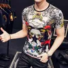 Luxus Retro Print Herren T-Shirt Sommer Lustige Casual Slim Kurzarm T-Shirt Eis Seide Atmungsaktiv Oansatz Streetwear T-Shirts 210527