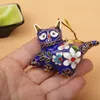 Leuke Fancy Emaille Cat Charms Sleutelhanger Cloisonne Filigraan Dier Auto Key Bag Ketting Hanger Decorations Kerstboom Hangende Giften met Doos