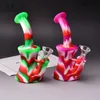 6.6inches Rainbow Icecream Collectible Hookah Silicone Pipe Smoking Water Pipe