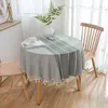 Table Cloth Small Fresh Cotton Linen Tablecloth, Literary Round Coffee