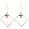 Orecchini con ciondolo a forma di stella / cuore in stile bandiera americana in lega di moda utilizzati per l'orecchino da donna Meatl Geometric Hoop giorno della bandiera americana X0709 X0710