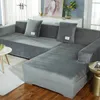 Pluche Sofa Cover Fluwelen Elastische Lederen Corner Sectional voor Woonkamer Couch Covers Set Fauteuil Cover L Shape Seat Slipcovers 5489 Q2