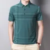 Herren-T-Shirts, Herren-T-Shirts, modisches, schlankes Herren-Shirt, schwarz, kurzärmelig, Sommer, dünn, Streetwear, gestreift, männlich, für koreanische Kleidung