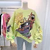 Women Hoodies Autumn Funny Cartoon Car & Dog Print Sweatshirt Oversized Streetwear Sweatshirts Hip Hop Cool Pullover Tops 210809