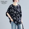 Women T-shirts fashion ladies tops black office lady summer short sleeve O-Neck star women clothes 3724 50 210510