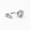 925 Sterling Silver Navel Piercing Cubic Zircon Fashion Bell Knapp Ring Kropp för WMEN Smycken