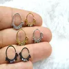 50pcs 20gx8/10mm Surgical Steel Ring Earring Ear Helix Cartilage Diath Gems Nose Studs Body Piercing Jewelry