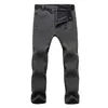 Heren winter dikke warme fleece haai huid broek casual tactische militaire broek mannelijke stretch waterdichte uitloper sweatbroek x0615