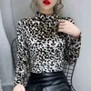 Mode Zebra Leopard Print Blouse Vintage Chemises à manches longues Femmes Blouses Casual Dames Tops Blusas Velvet Vêtements 12281 210506