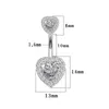 Allergy Free Stainless Steel Navel Belly Button Rings Button Diamond Heart Body Jewelry for women girls Will and sandy