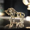 HD 5.2in Crystal Bull Sculpture Ornament Art Glass Animal Collectible Figurines Table Dekor Souvenir Staty Gåva till pappa / vän 210811