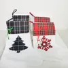 Stora fluffiga santa strumpor jul husdjur hund plaid paw stocking hängande spis xmas träd christma dekoration 08