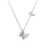 Titanium staal niet-fading vlinder ketting korte vrouwen slothals bottenketen koude wind ins eenvoudige sieraden