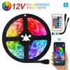 Remsor LED RGB Strip Lights Bluetooth WiFi Luces Light For Room SMD2835 Flexibel vattentät band Dioden Remote Controlled Stripled