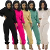 Calças de duas peças femininas Ativo 2piece set para mulheres outono inverno fitness outfit pulôver hoodies + corredor esportivo tracksuit