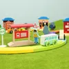 design wholesale Vehicle Toys wooden train set educational for kis DIY police car high school stage compatible