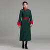 Vestes longues pour femmes Automne Hiver style mongol Qipao Coat Femmes Stand Collar Vêtements ethniques Tang Tang Tang Suit femme