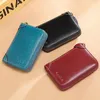 Card Holders Bag Women's Leather Multi Position Anti Degaussing Small Zipper Ultra-thin Driver's License Cover