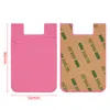 3M Double Pocket Elastic Stretch Silicone Cell Phone ID Credit Card Holder Sticker Universal Wallet Case